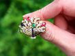 1960s gemstone brooch outside