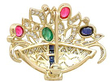 1960s gemstone brooch reverse