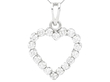Diamond Heart Pendant in White Gold