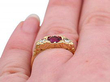 1940s ruby dress ring wearing