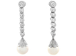 Vintage Diamond and Pearl Drop Earrings