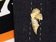 Gold Dog Brooch Wearing
