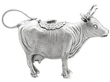 Silver cow creamers pair