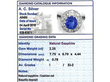 Unheated Sapphire Ring grading card