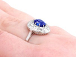 Unheated Sapphire Ring on finger