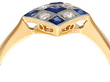 Sapphire and Diamond Checkerboard Ring