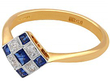 Sapphire and Diamond Checkerboard Ring