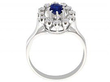 Small Sapphire and Diamond Cluster Ring