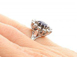 Small Sapphire and Diamond Cluster Ring