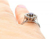 Small Sapphire and Diamond Cluster Ring