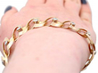 Wearing French vintage diamond and yellow gold bracelet 