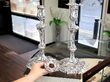 English Cast Sterling Silver Candlesticks