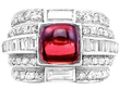 Pink Tourmaline Ring with Diamonds close up