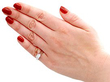 wearing princess cut engagement ring white gold