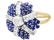 vintage sapphire and diamond cocktail ring for sale