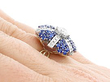 vintage sapphire and diamond cocktail ring for sale wearing