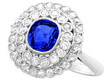 white gold Natural Sapphire and Diamond Ring