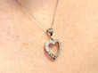 1960s heart pendant in white gold for sale
