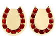 Gold Horseshoe Cufflinks with Garnets for Sale