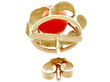 Gold and Coral Stud Earrings 