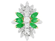 Unusual Diamond and Emerald Ring UK