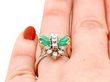 Unusual Diamond and Emerald Ring Wearing