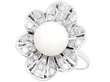 cultured pearl and diamond ring for sale