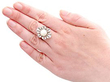 cultured pearl and diamond ring for sale wearing