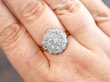 Wearing Diamond Cluster Ring