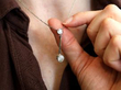 Wearing Antique Diamond Pendant