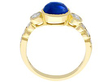 sapphire cabochon ring with diamonds