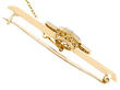 Yellow gold diamond bar brooch