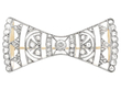 Antique bow brooch with diamonds