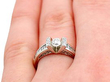 White Gold Diamond Ring on finger