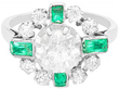 diamond and emerald ring close up 