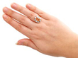 golden topaz ring in yellow gold wearing