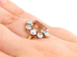 golden topaz ring in yellow gold on finger