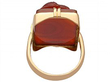 carved agate and yellow gold ring