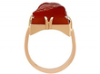 carved agate and yellow gold ring