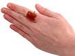 carved agate and yellow gold ring