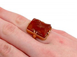 carved agate and yellow gold ring