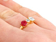 1950s Ruby and Diamond Ring Wearing 