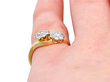 Floral Diamond Twist Ring on Finger