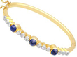 yellow gold sapphire and diamond bangle