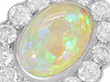 Opal and Diamond Cluster Ring 