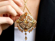 large citrine and gold pendant