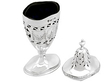 Silver Condiment Set with Blue Liners