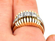 vintage yellow gold diamond ring on model