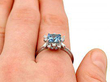 Vintage Aquamarine and Diamond Ring Finger Wearing