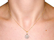 Wearing Cultured Pearl and Diamond Pendant